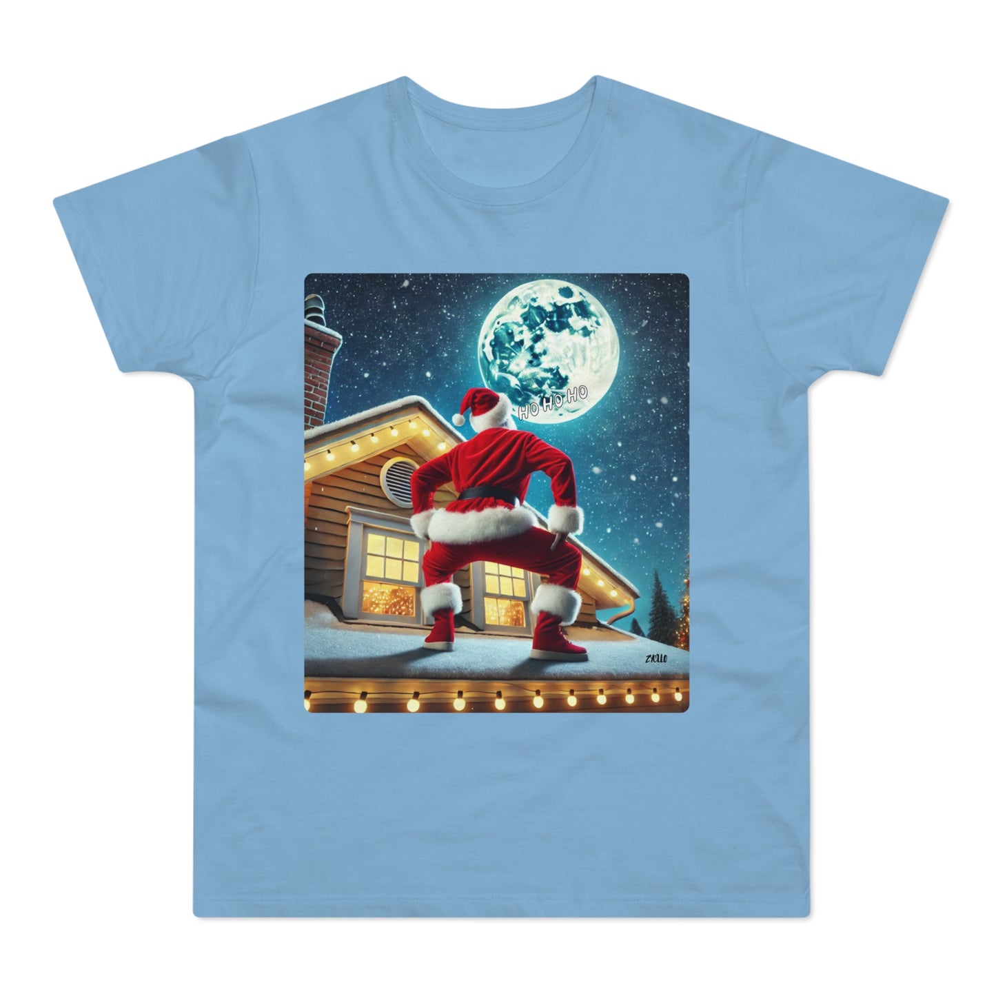 T-shirt homme "Père noël sur le toit" drôle - T-shirt de Noël décalé