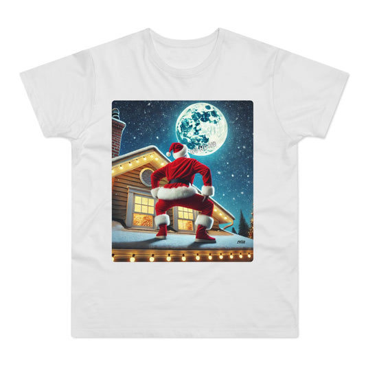 T-shirt homme "Père noël sur le toit" drôle - T-shirt de Noël décalé