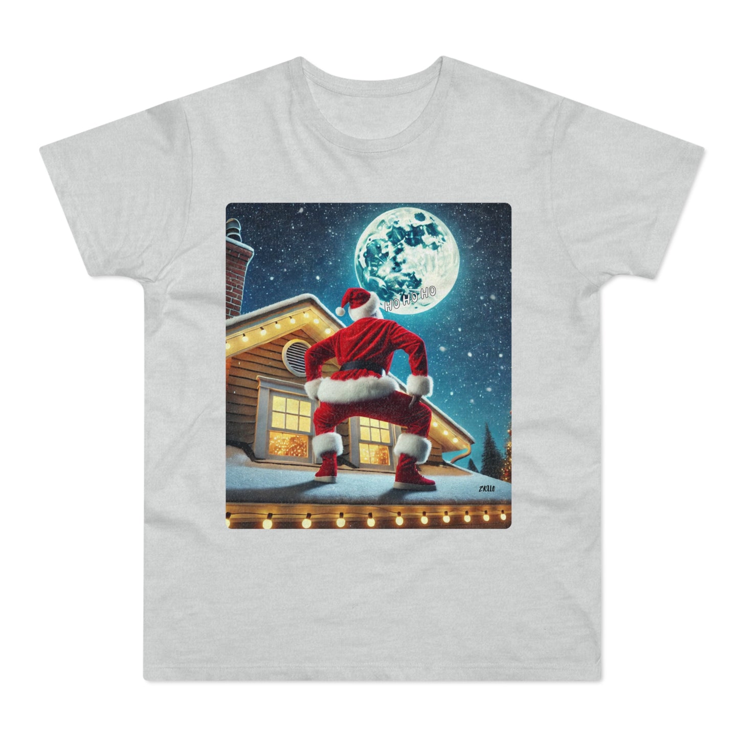 T-shirt homme "Père noël sur le toit" drôle - T-shirt de Noël décalé