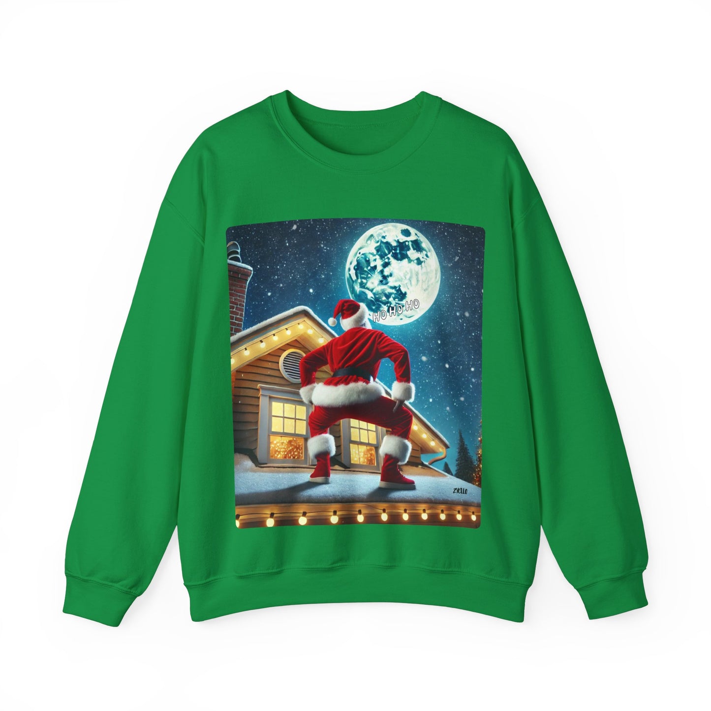 Sweatshirt unisexe Santa on the Roof en mélange épais - Parfait pour les célébrations de Noël.