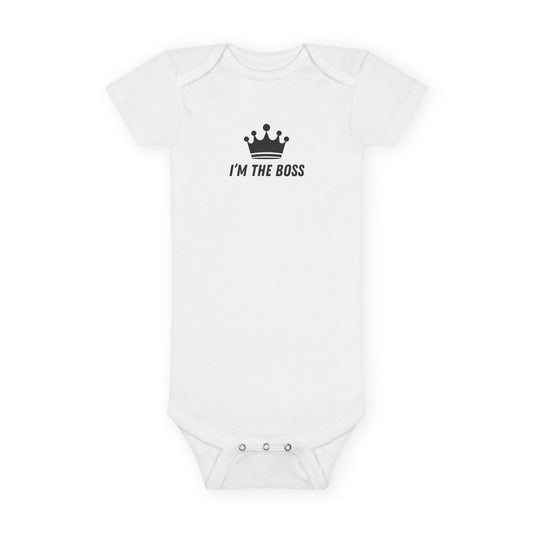 Body mignon pour bébé - "I'm the boss" - Cadeau de naissance pour les petits rois (Créé par Zyello)