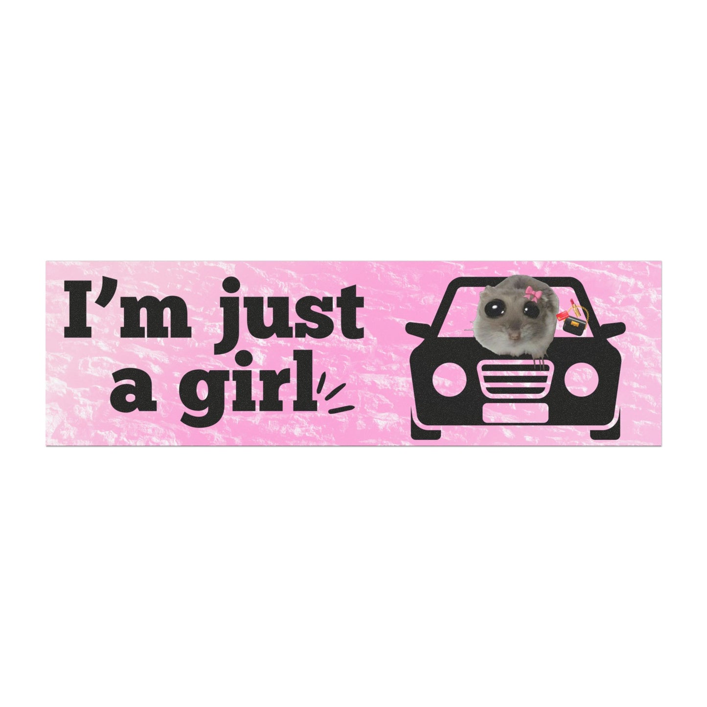 Aimants de voiture, "I'm just a girl" avec le mème de la souris