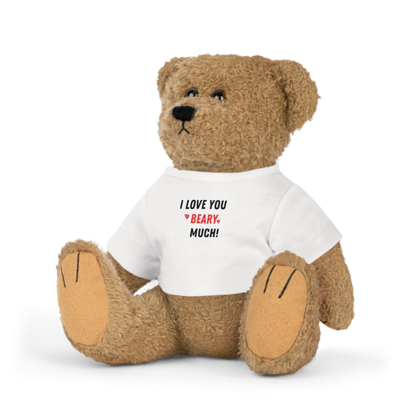 Ours en peluche adorable avec un t-shirt mignon – « I Love You Beary Much! » – Le cadeau parfait pour les enfants et votre bien-aimé(e)